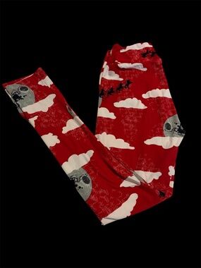 Luluroe Girls Pajama Bottoms - One Size - Christmas Santa Sleigh
